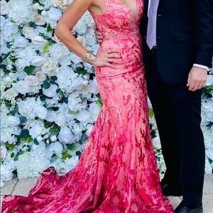 Mac Douggal Couture Coral Ombré dress